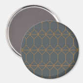 Grün, goldfarben, einfach, Retro, elegante Abbildu Magnet (Vorderseite/Rückseite)