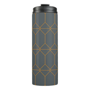 Grün, goldfarben, einfach, Retro, elegante Abbildu Thermosbecher