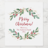 Grün goldrot heilige Weihnachten Weinetikett (Einzelnes Label)