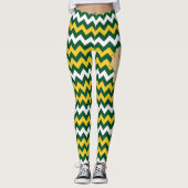 Grün, Goldwisconsin-Fußball färbt Cheesehead Leggings (Vorderseite)