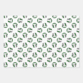 grün-grau 3 pc koordiniert Volleyballmuster Geschenkpapier Set (Vorderseite 3)
