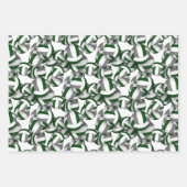 grün-grau 3 pc koordiniert Volleyballmuster Geschenkpapier Set (Vorderseite)