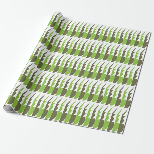 Grün Grau Abstrakte Moderne Muster Geschenkpapier (Ungerollt)