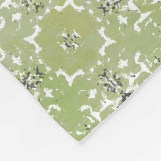 Grün, Grau, Bronze, Vintage Blume Fleecedecke (Ecke)