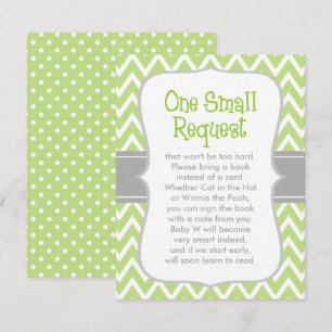 Grün Grau Chevron Buchwunsch Baby Shower Karte