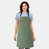 Grün Grau Karo Gingham Muster Schürze (Getragen)