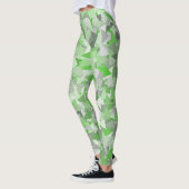 Grün Graues Dreiecksmuster Leggings (Links)