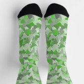 Grün Graues Dreiecksmuster Socken (Oben)