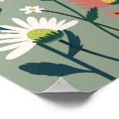 Grün Grosses Baby im Blütendusche Schild Plakat (Ecke)