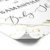 Grün grün Blattgold Rahmen Baby Begrüßungszeichen Poster (Ecke)