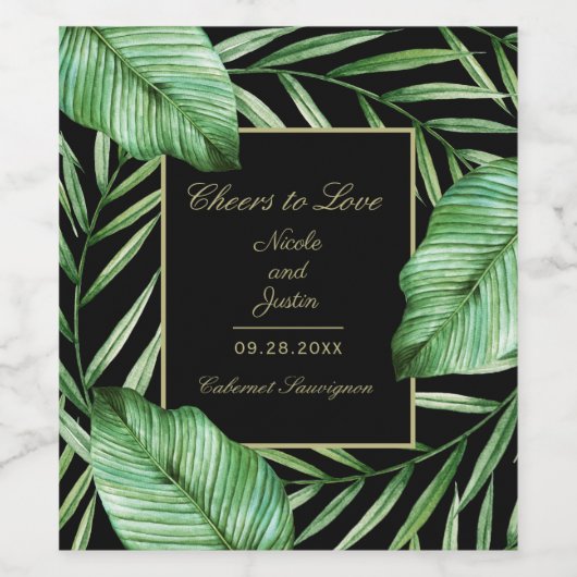 Grün, Grün, Hochzeit oder Verlobung Weinetikett (Einzelnes Label)