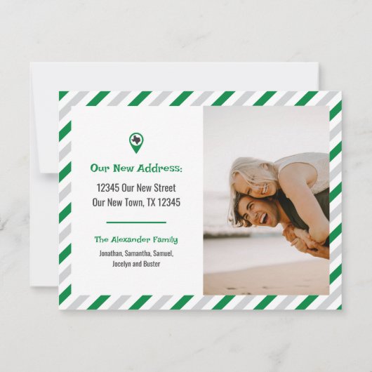 Grün haben wir gestreift bewegtes Foto verschoben (Rückseite)