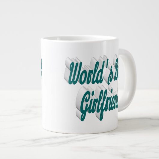 Grün-Halbskript Jumbo-Tasse (Vorderseite Rechts)