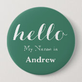 Grün Hallo Mein Name ist Name Abzeichen Button (Vorderseite)