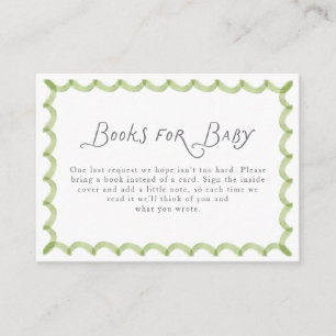 Grün handbemalter Rahmen Bücher für Baby Begleitkarte