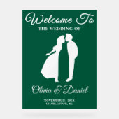 Grün handgeschriebene Weihnachtsfeier Begrüßung Acrylschild (Vorderseite)