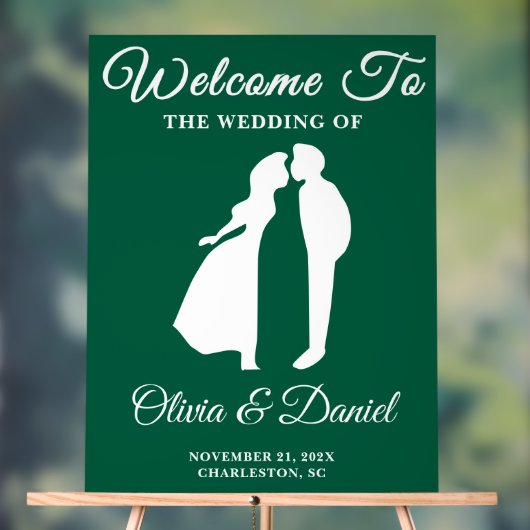 Grün handgeschriebene Weihnachtsfeier Begrüßung Acrylschild (Neutral)