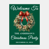 Grün handgeschriebenes Script Weihnachts-Party Wil Acrylschild (Vorderseite)