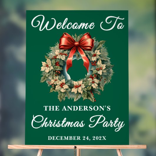 Grün handgeschriebenes Script Weihnachts-Party Wil Acrylschild (Neutral)
