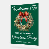 Grün handgeschriebenes Script Weihnachts-Party Wil Acrylschild (Winkel)