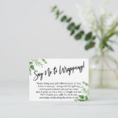 Grün Handwriting sagt Nein zu Wrapping! Begleitkarte (Stehend Vorderseite)