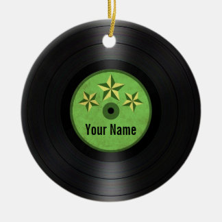 Grün hat personalisiertes Vinylrekordalbum in der Keramikornament