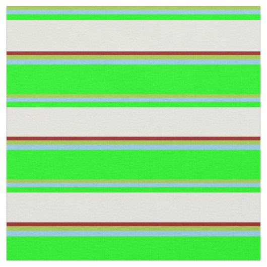 Grün, Himblau, Limon, Beige und Dunkelrot Stoff (Nahaufnahme)
