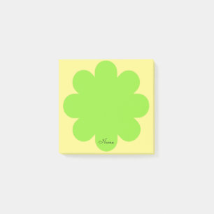 Grün hintere Blume mit Namen Post It Note Pad Post-it Klebezettel