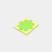 Grün hintere Blume mit Namen Post It Note Pad Post-it Klebezettel (angewinkelt)