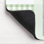 Grün hinzufügen Sie Ihr Foto Gingham Modern Monogr Mousepad (Ecke)