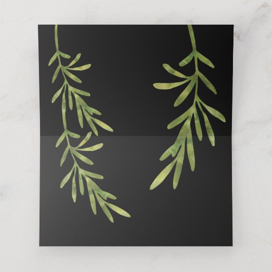  | Grün | Hochzeitsempfang Platzkarte (Innenseite Aufgefaltet)