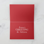 Grün Holly Elegant Pinecone Grüne Feiertagskarte (Innenseite)