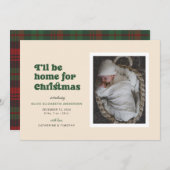 Grün, ich bin Zuhause für Weihnachten Ankündigung (Vorne/Hinten)