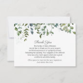 Grün Ihr Signature Beerdigung Vielen Dank Dankeskarte (Vorderseite)