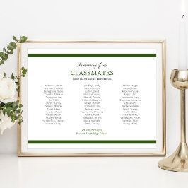 Grün im Gedächtnis unserer Klassenkameraden Schule Poster