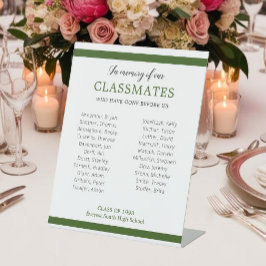 Grün im Gedächtnis unserer Klassenkameraden Wieder Sockelschild