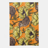 Grün im gelben Anemonengarten Geschirrtuch (Vertikal)