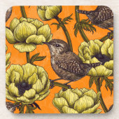 Grün im gelben Anemonengarten Getränkeuntersetzer (Vorderseite)