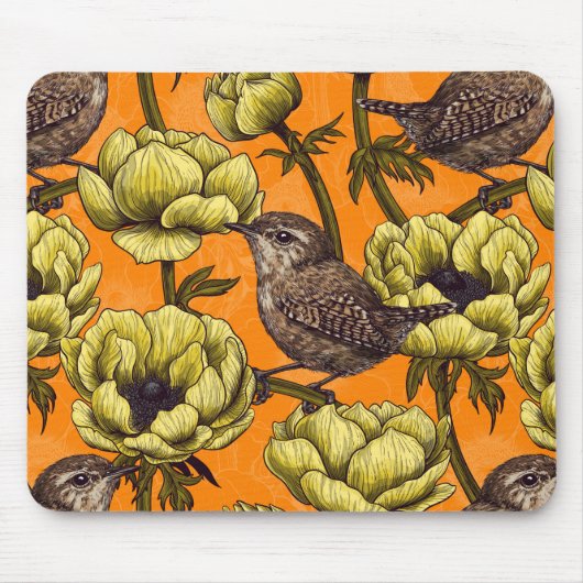 Grün im gelben Anemonengarten Mousepad (Vorne)