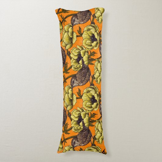 Grün im gelben Anemonengarten Seitenschläferkissen (Vorderseite Vertikal)