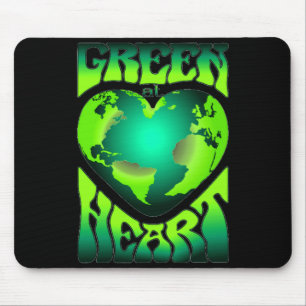 Grün im Herzen Eco Umweltfreundlich Retro  Mousepad