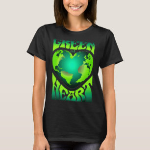 Grün im Herzen Eco Umweltfreundlich Retro T-Shirt