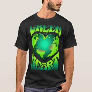 Grün im Herzen Eco Umweltfreundlich Retro T-Shirt