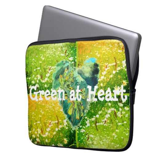 Grün im Herzen Laptopschutzhülle (Vorderseite Links)