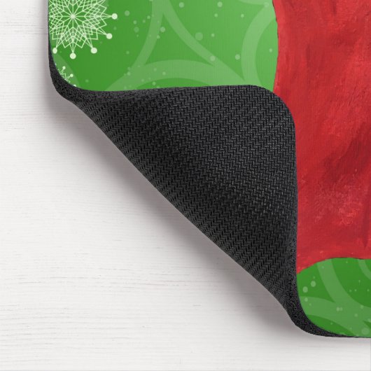 Grün im Strumpf Wirbel Schneeflocken Mousepad (Ecke)