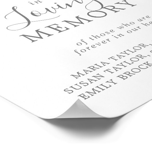 Grün im Zeichen einer Gedächtnishochzeit Poster (Ecke)