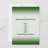 Grün, Imitate Gold 9. Geburtstag Feier + Name Einladung (Rückseite)