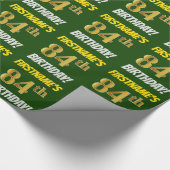 Grün, Imitate/Nachahmungs-Gold, "84. GEBURTSTAG" Geschenkpapier (Ecke)