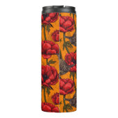 Grün in einem roten Anemonengarten-Thermalwäscher Thermosbecher (Rückseite)