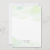 Grün & Indigosukkulente Weiße Blume Hochzeit Einladung (Rückseite)